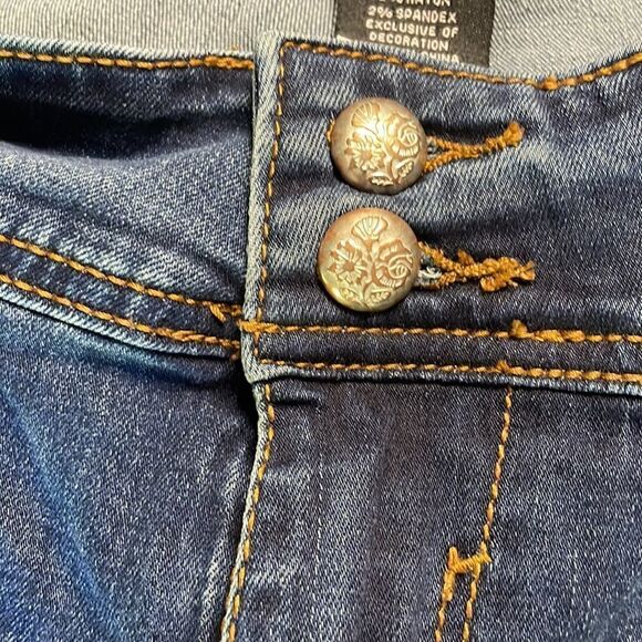 Flare Leg Cropped/Capri Stretch Denim Jeans sz 24W - Picture 10 of 16